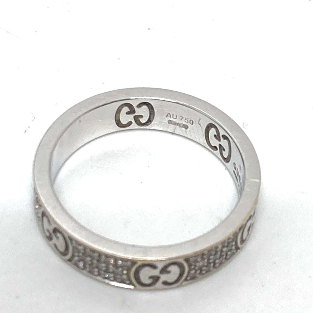 Band Ring 18K White Gold with Diamond