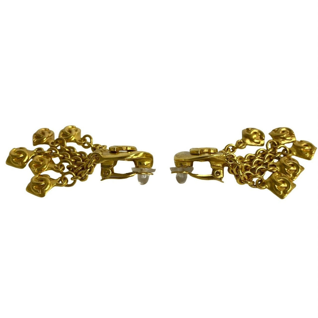 CC Logo Clip-On Earrings Metal Gold-Tone Metal