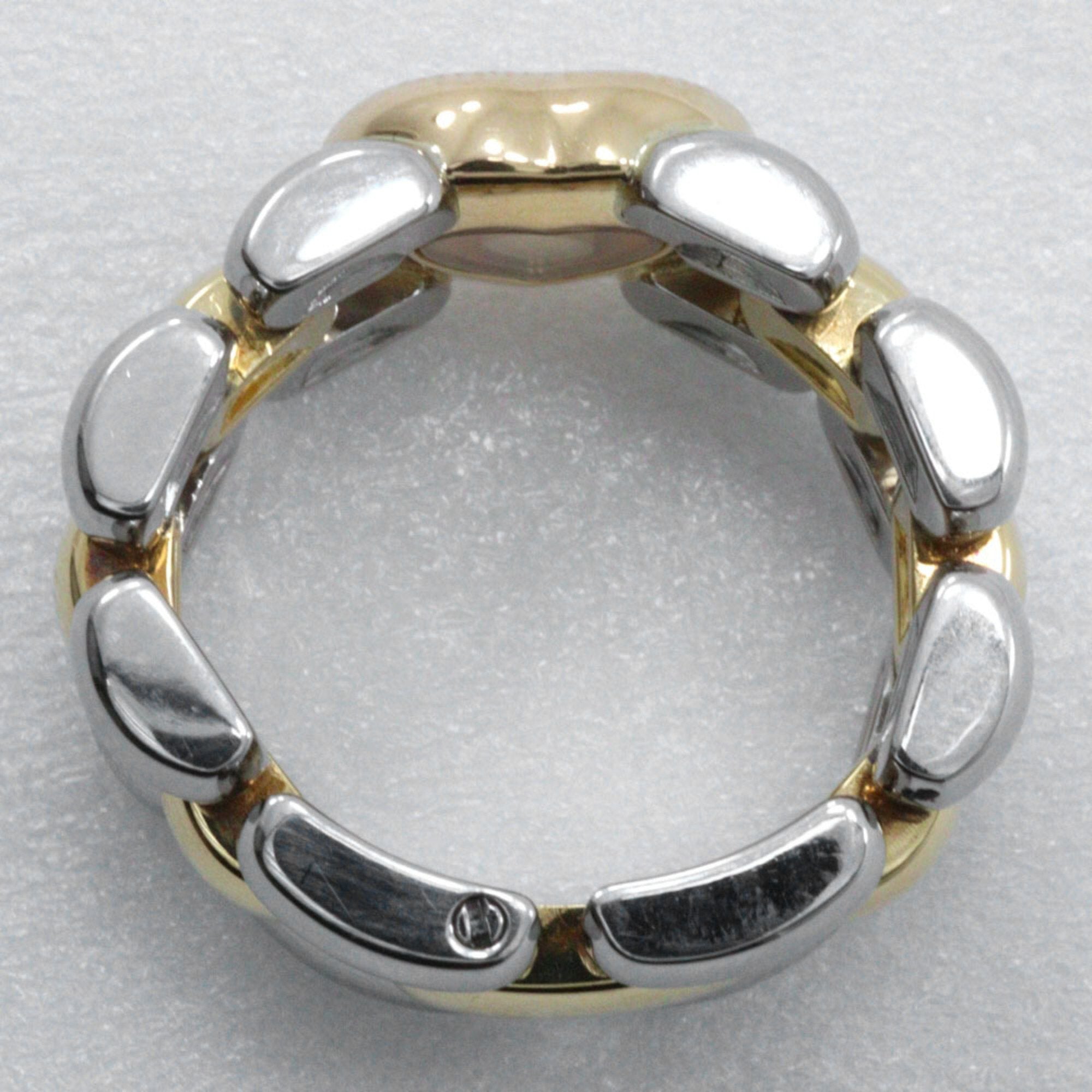Happy Diamonds Ring 18K Yellow Gold and Stainless Steel with Diamond