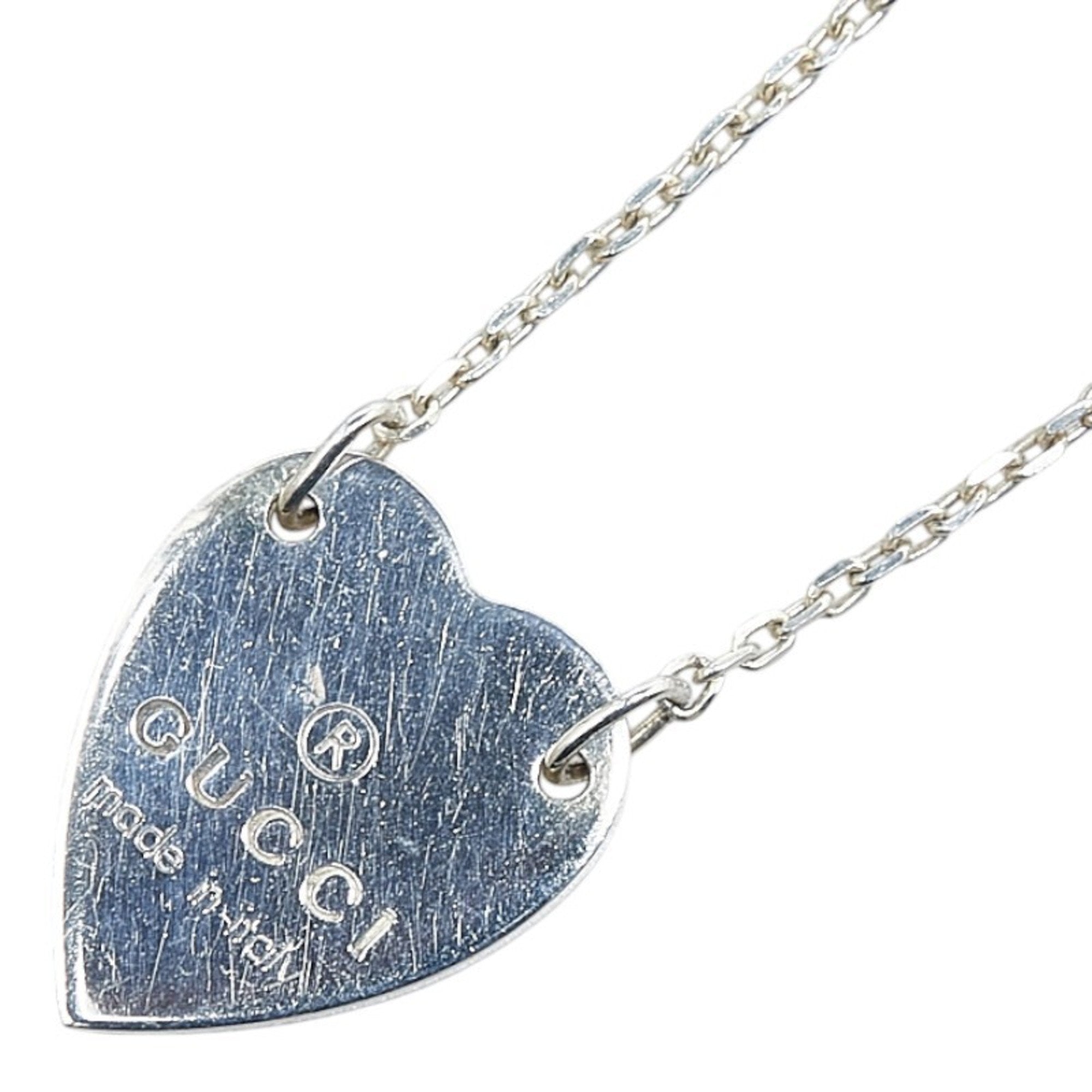 Heart Motif Pendant Necklace Sterling Silver