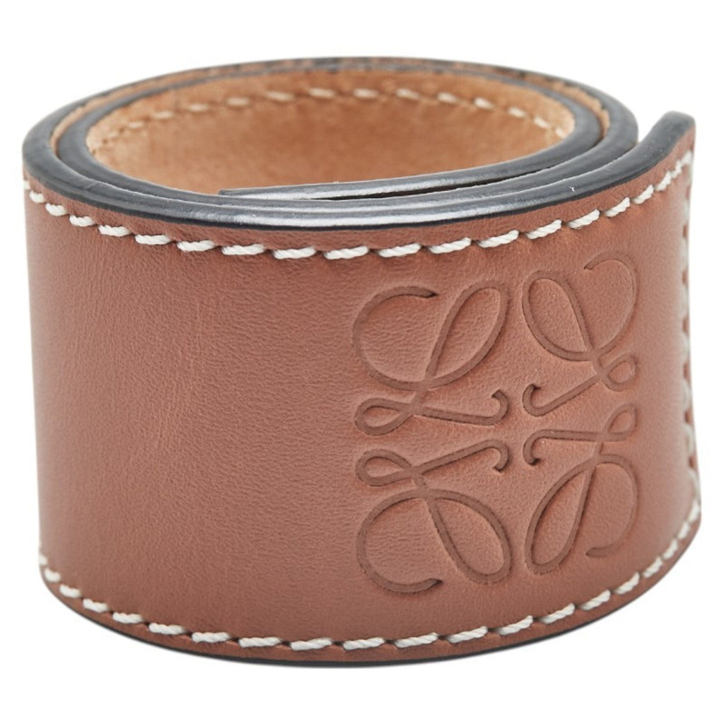 Anagram Slap Bracelet Leather Brown Small