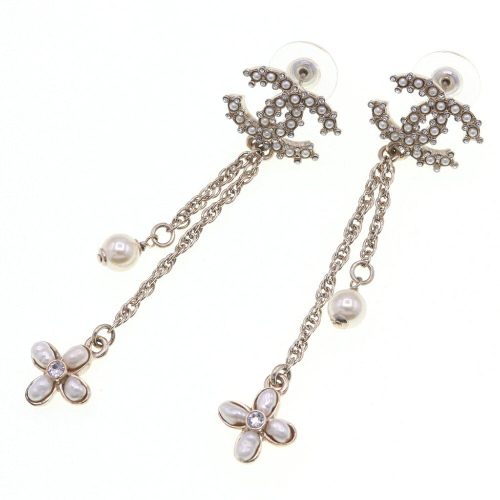 CC Logo Flower Earrings Metal