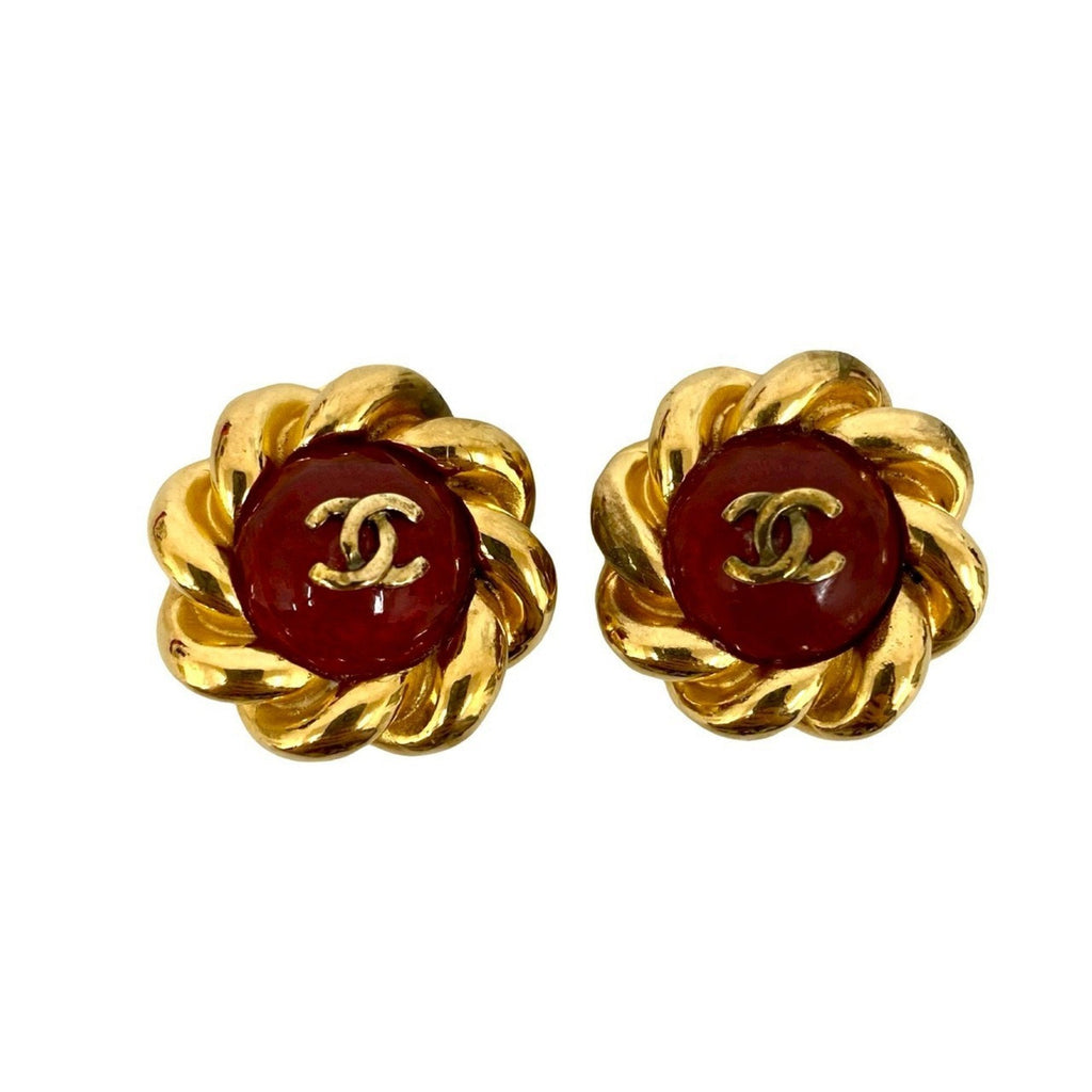 CC Logo Earrings Metal Gold-Tone Metal
