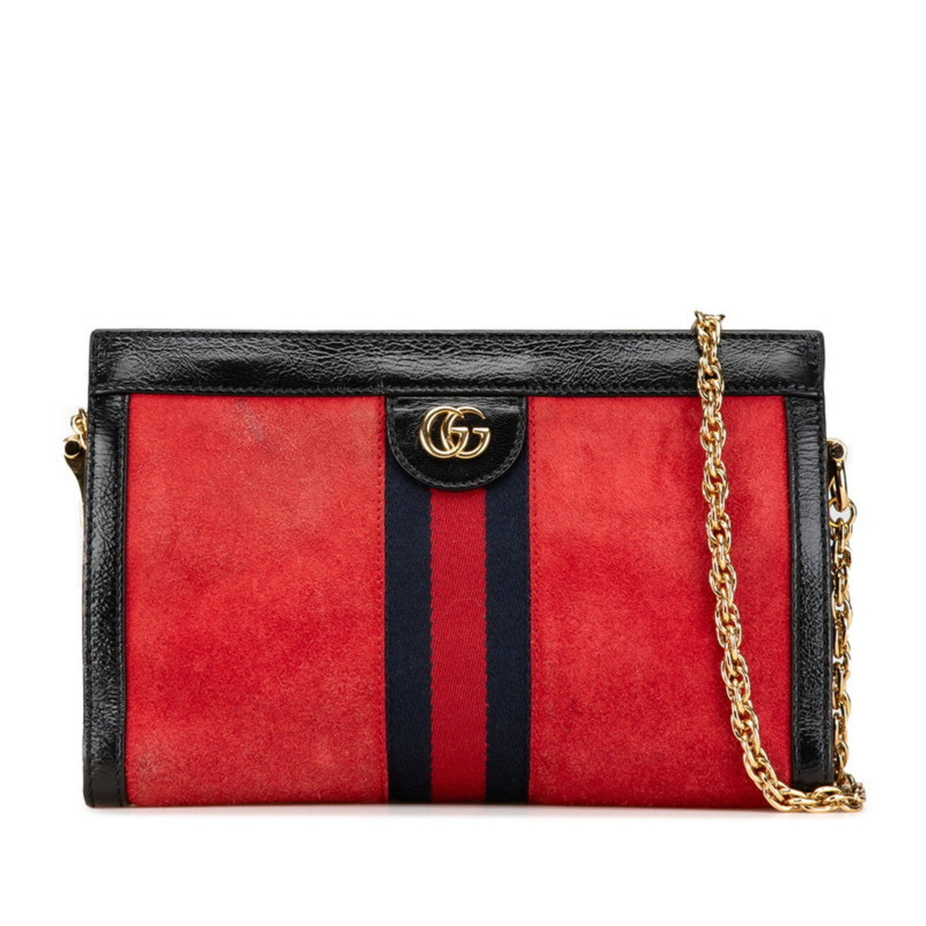 Ophidia Chain Shoulder Bag Suede Small