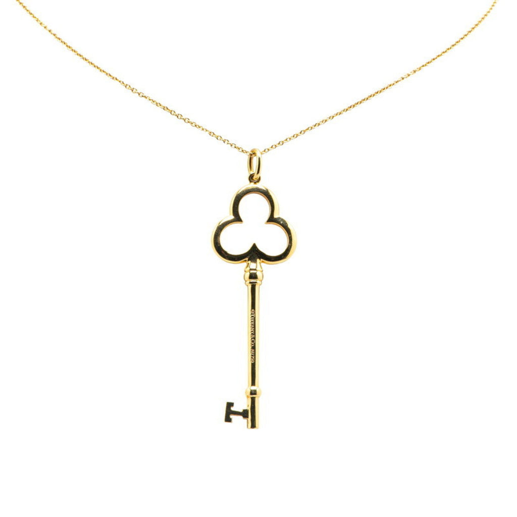 Key Trefoil Pendant Necklace 18K Yellow Gold