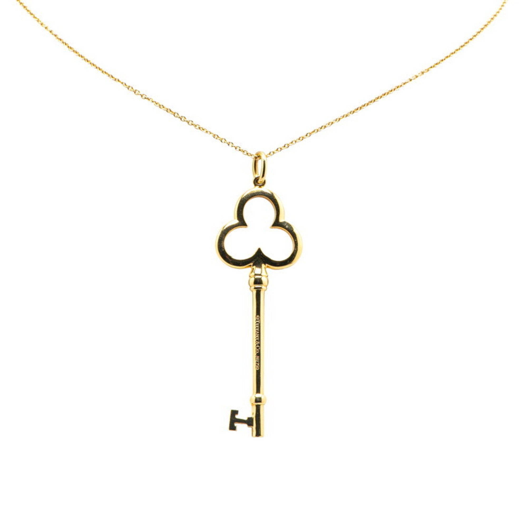 Key Trefoil Pendant Necklace 18K Yellow Gold