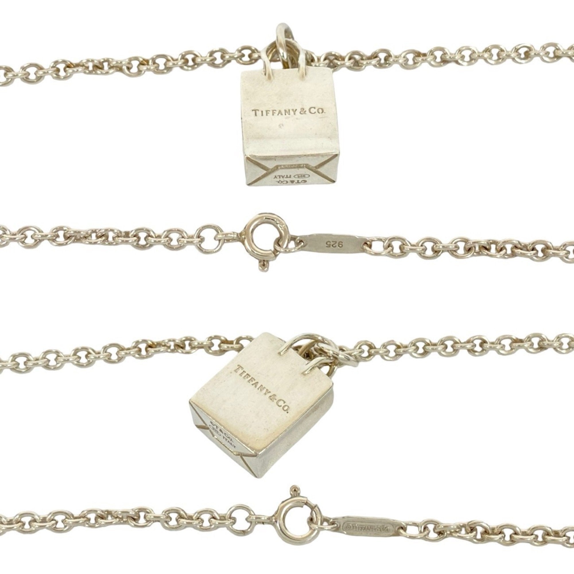 Shopping Bag Pendant Necklace Sterling Silver