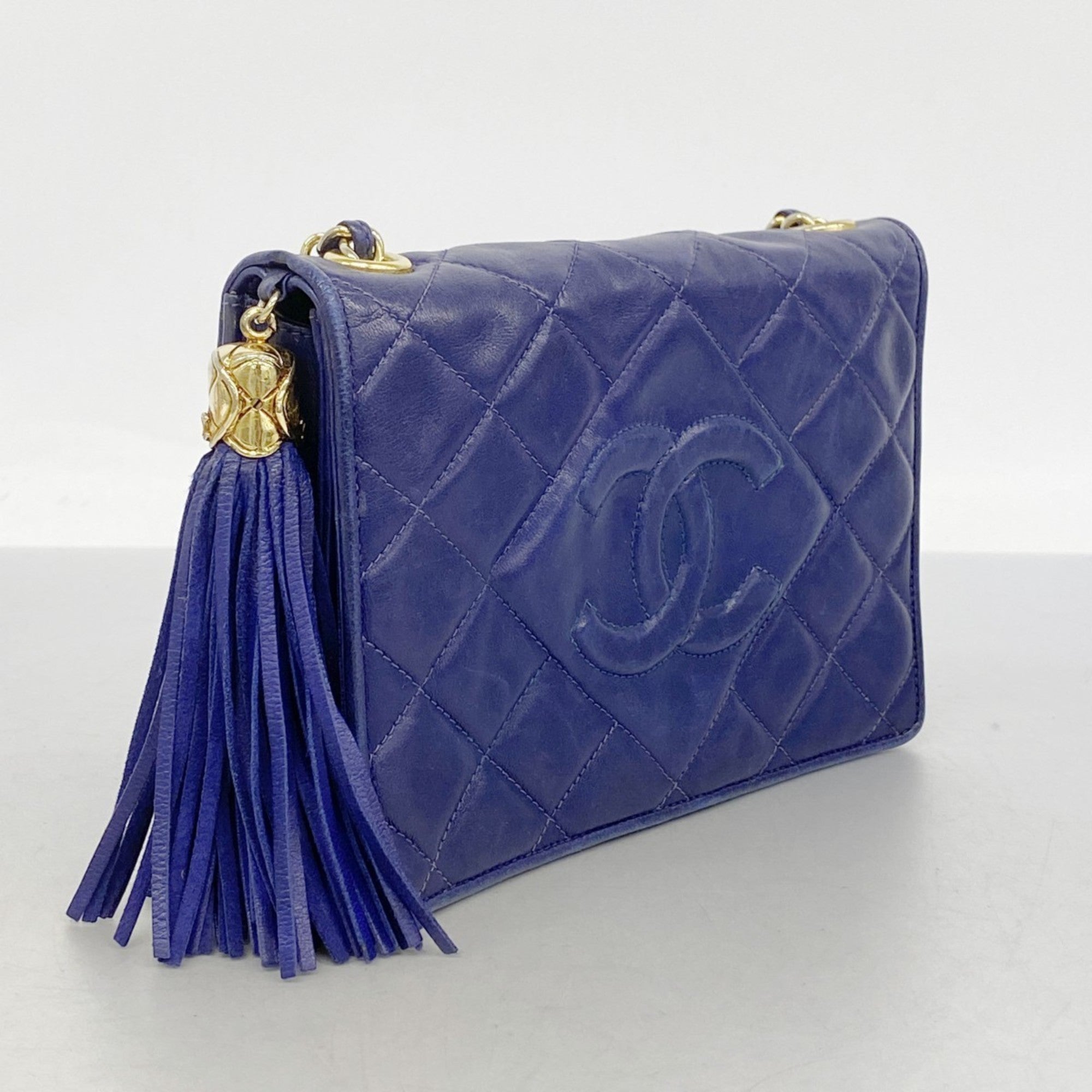 Vintage Tassel Flap Bag Quilted Lambskin Mini
