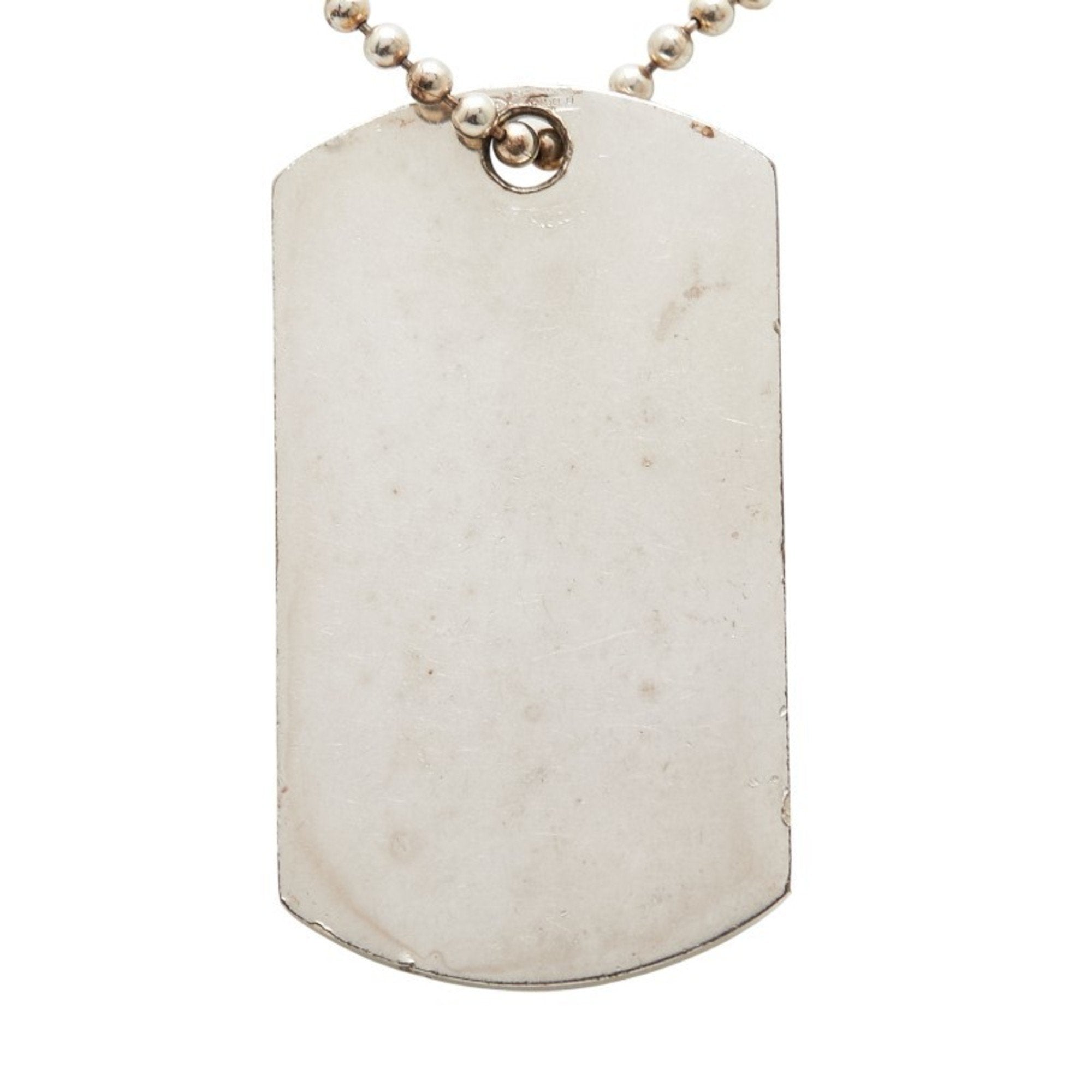 Dog Tag ID Pendant Necklace Sterling Silver