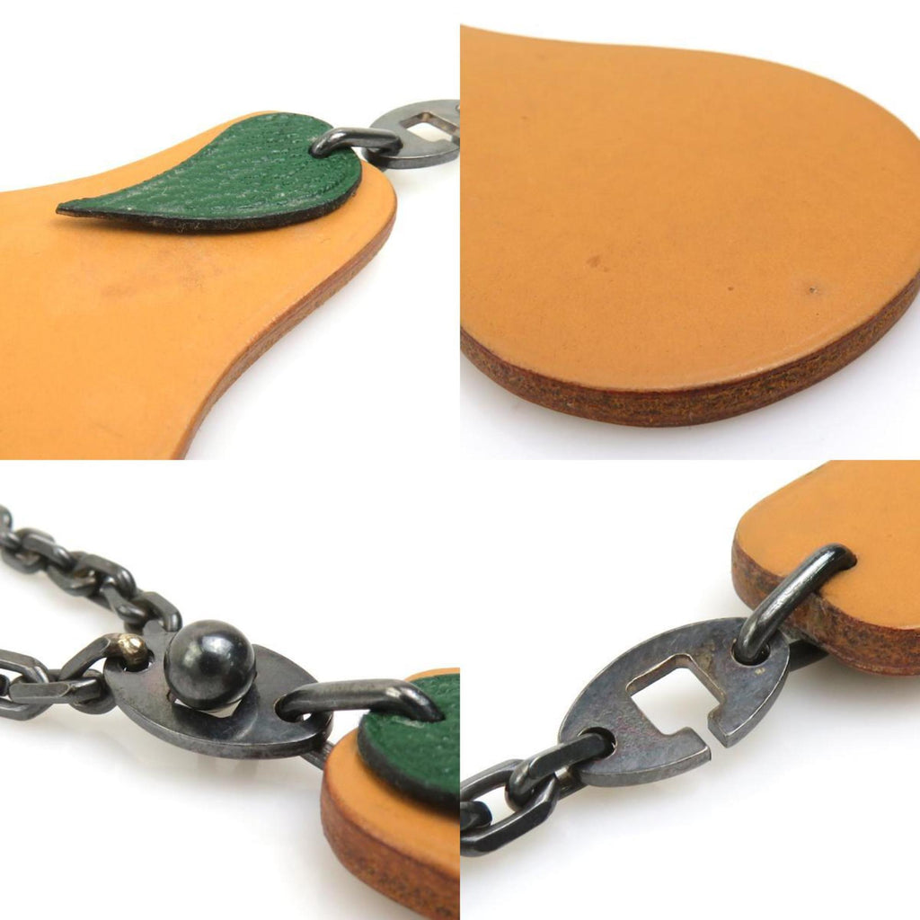Charm Leather and Metal Brown and Silver Handbag Charm