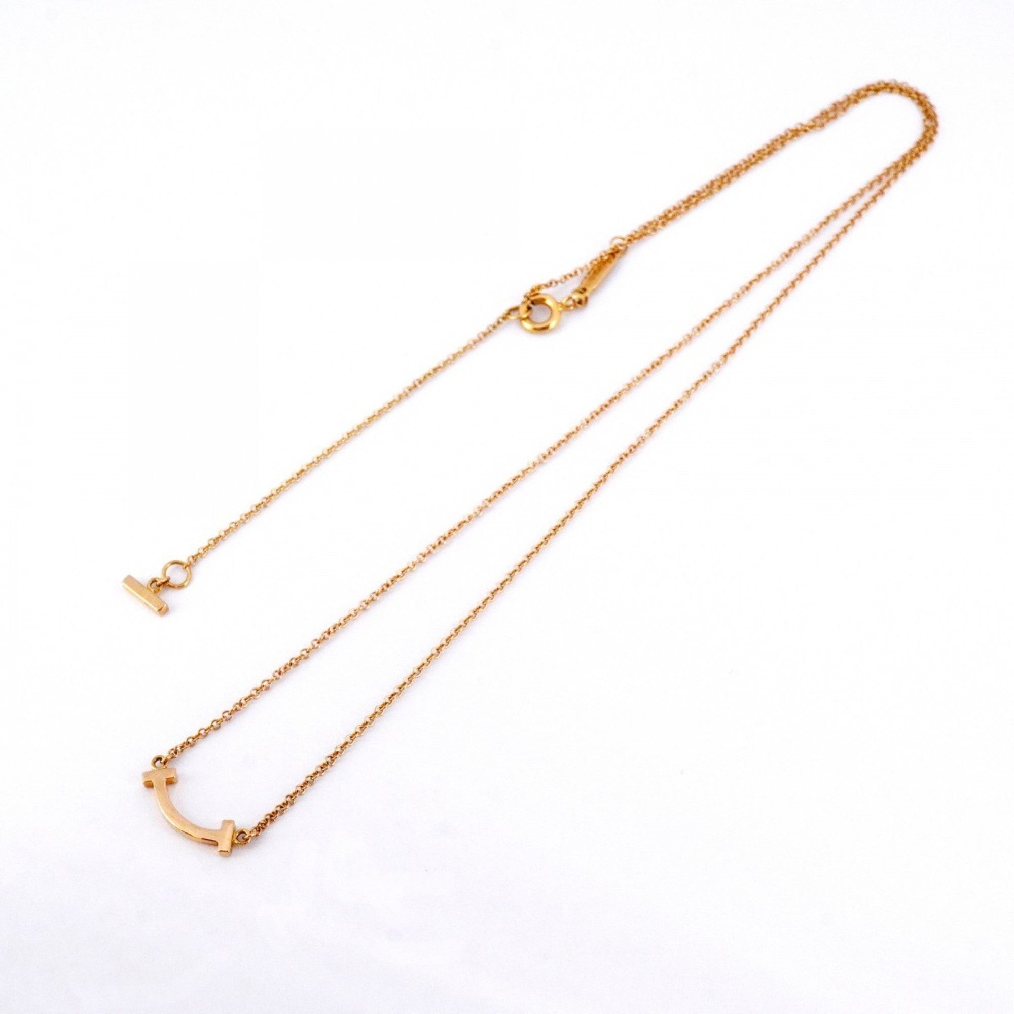 T Smile Mini Pendant Necklace 18K Rose Gold
