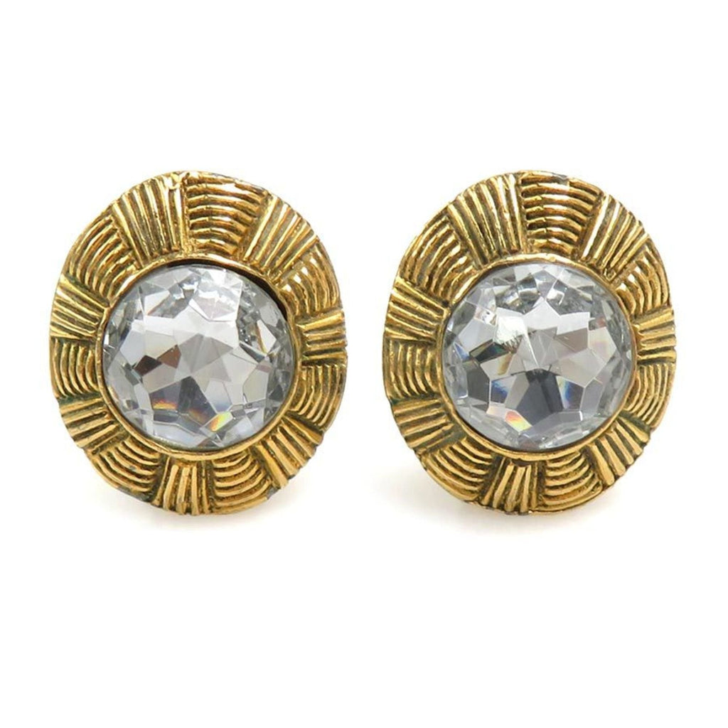 Rhinestone Clip-On Earrings Metal and Rhinestone