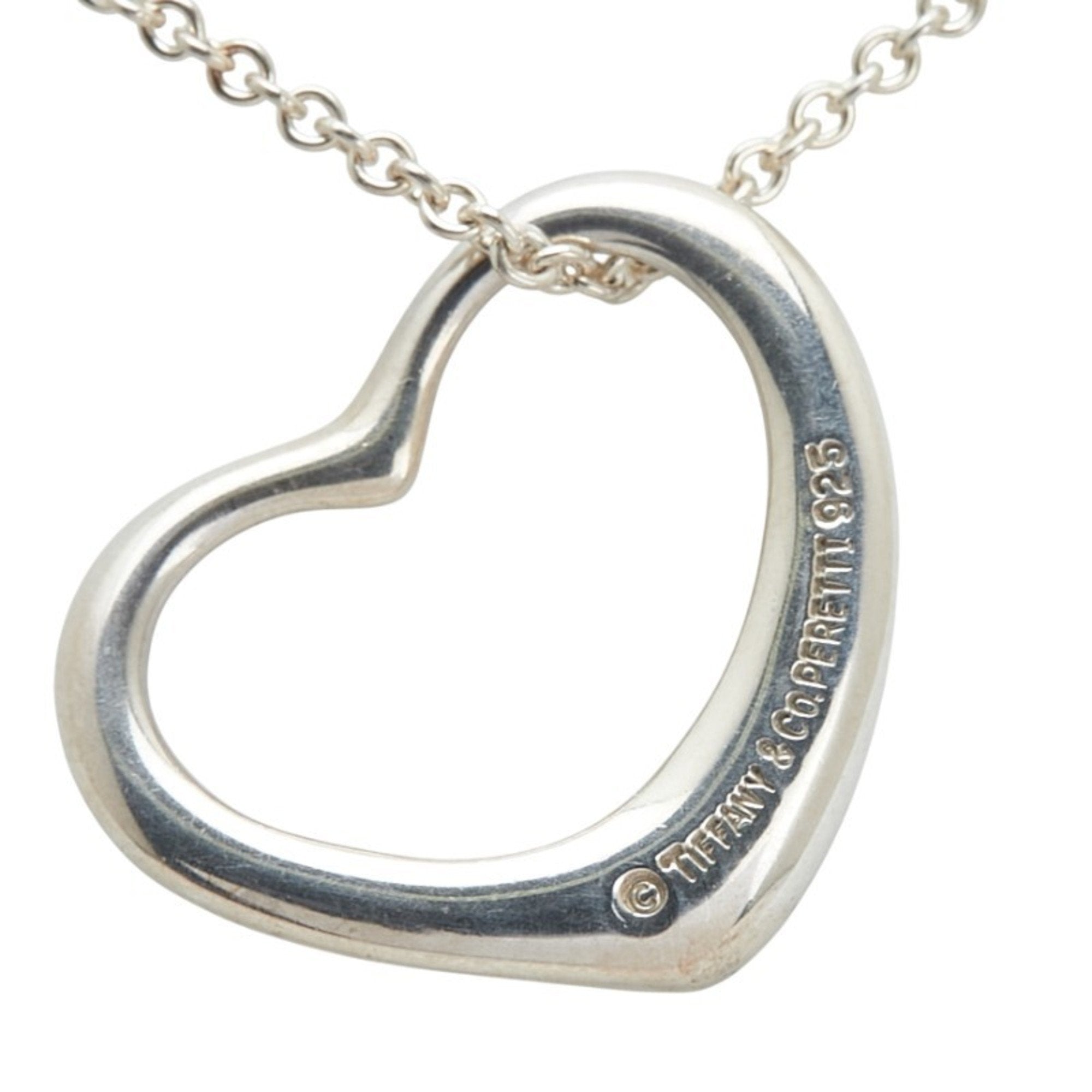 Open Heart Pendant Necklace Sterling Silver 18.4mm