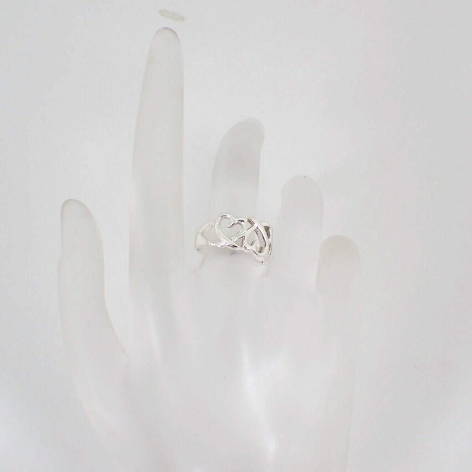 Triple Loving Heart Ring Sterling Silver