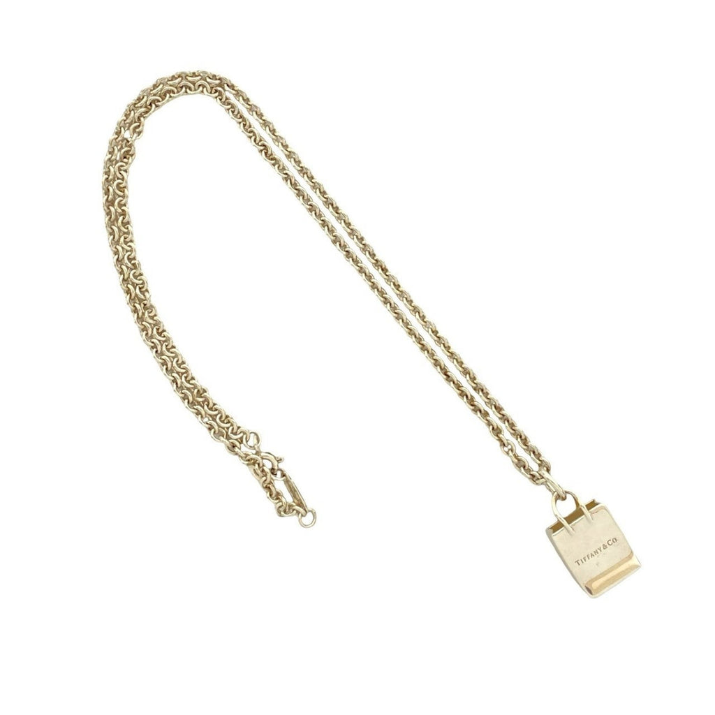Shopping Bag Pendant Necklace Sterling Silver