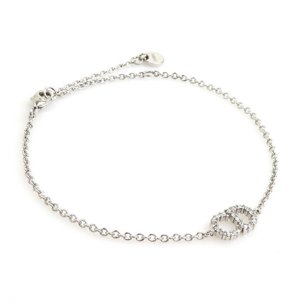 Bracelet Metal and Rhinestone Silver