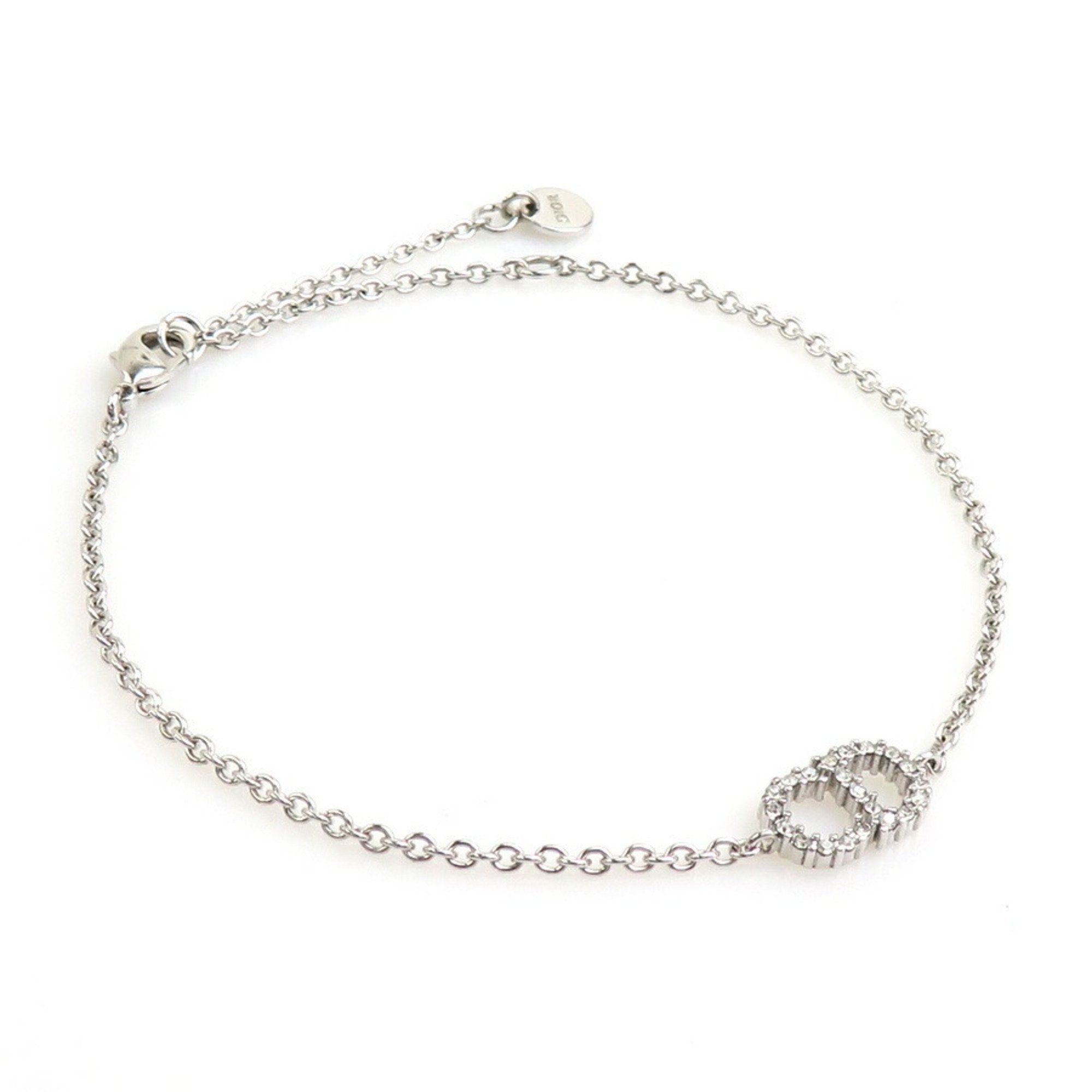 Bracelet Metal and Rhinestone Silver