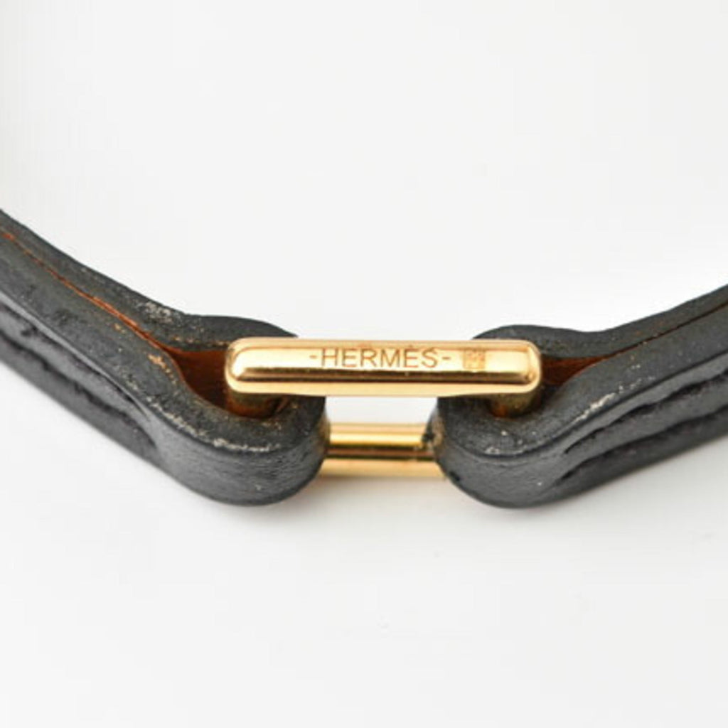 Micro Rival Bangle Bracelet Leather Black