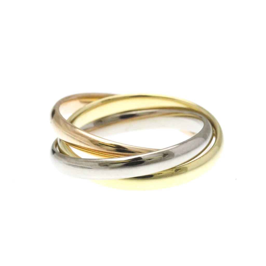 Vendome Louis Cartier Band Ring 18K Tricolor Gold
