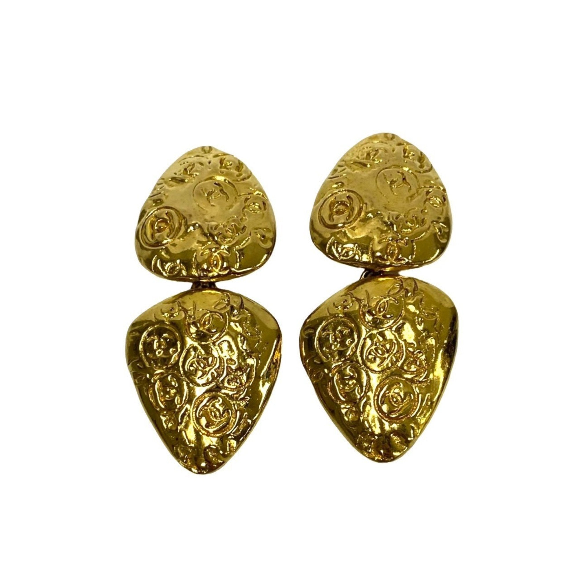 CC Logo Earrings Metal Gold-Tone Metal