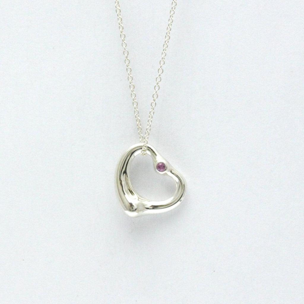 Open Heart Pendant Necklace Sterling Silver 13.6mm