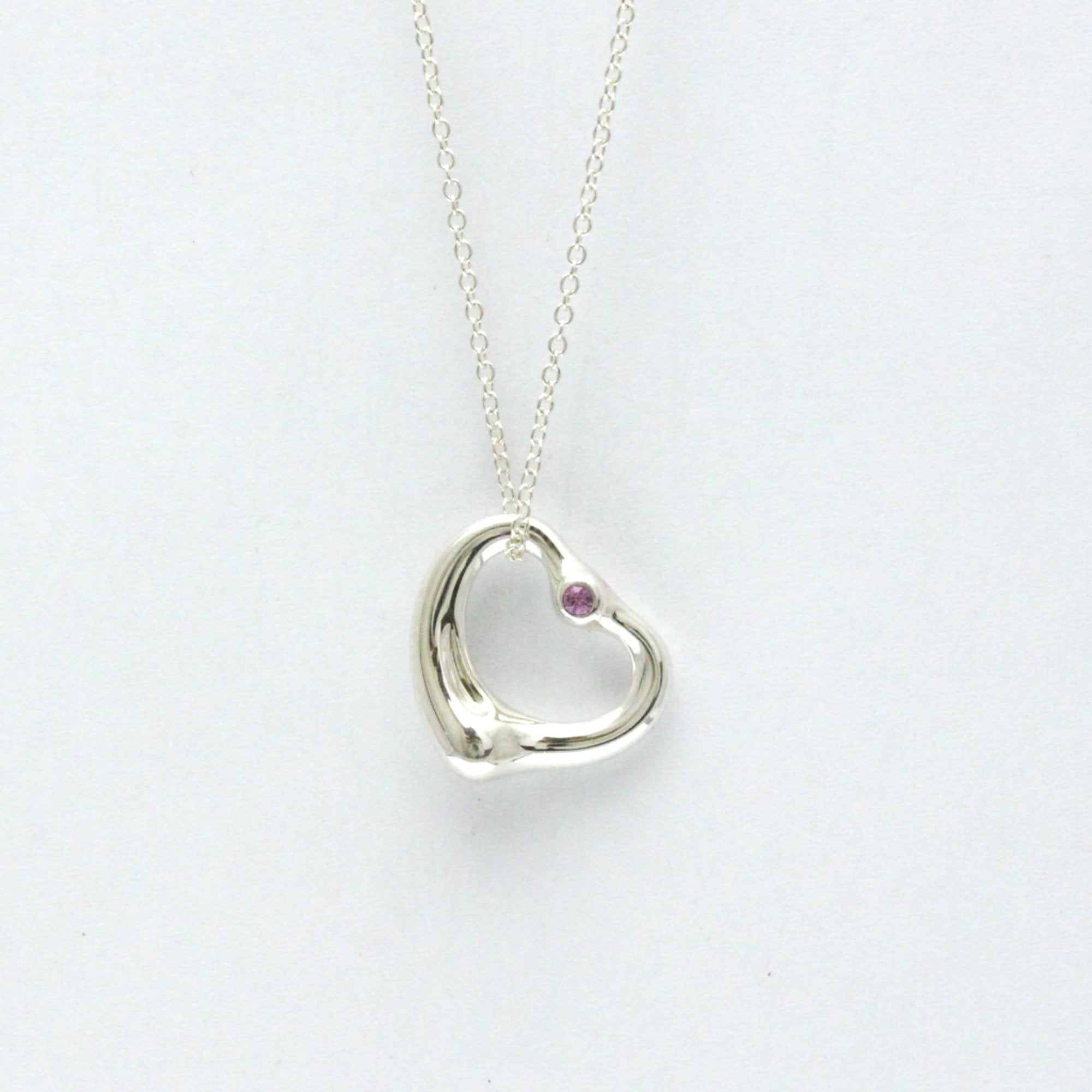 Open Heart Pendant Necklace Sterling Silver 13.6mm