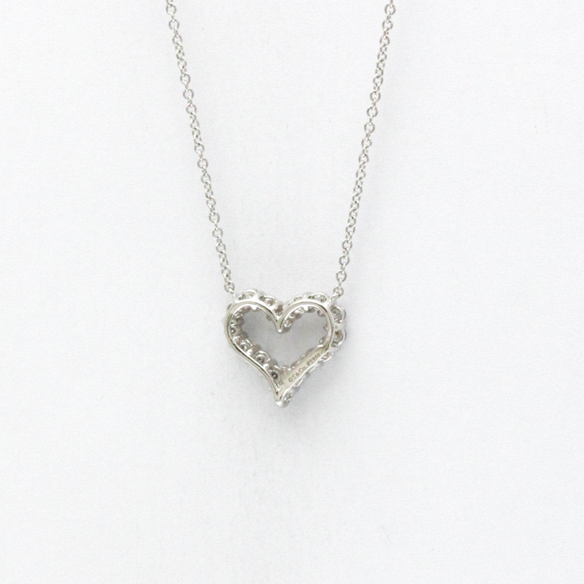 Sentimental Heart Pendant Necklace Platinum Mini with Diamond