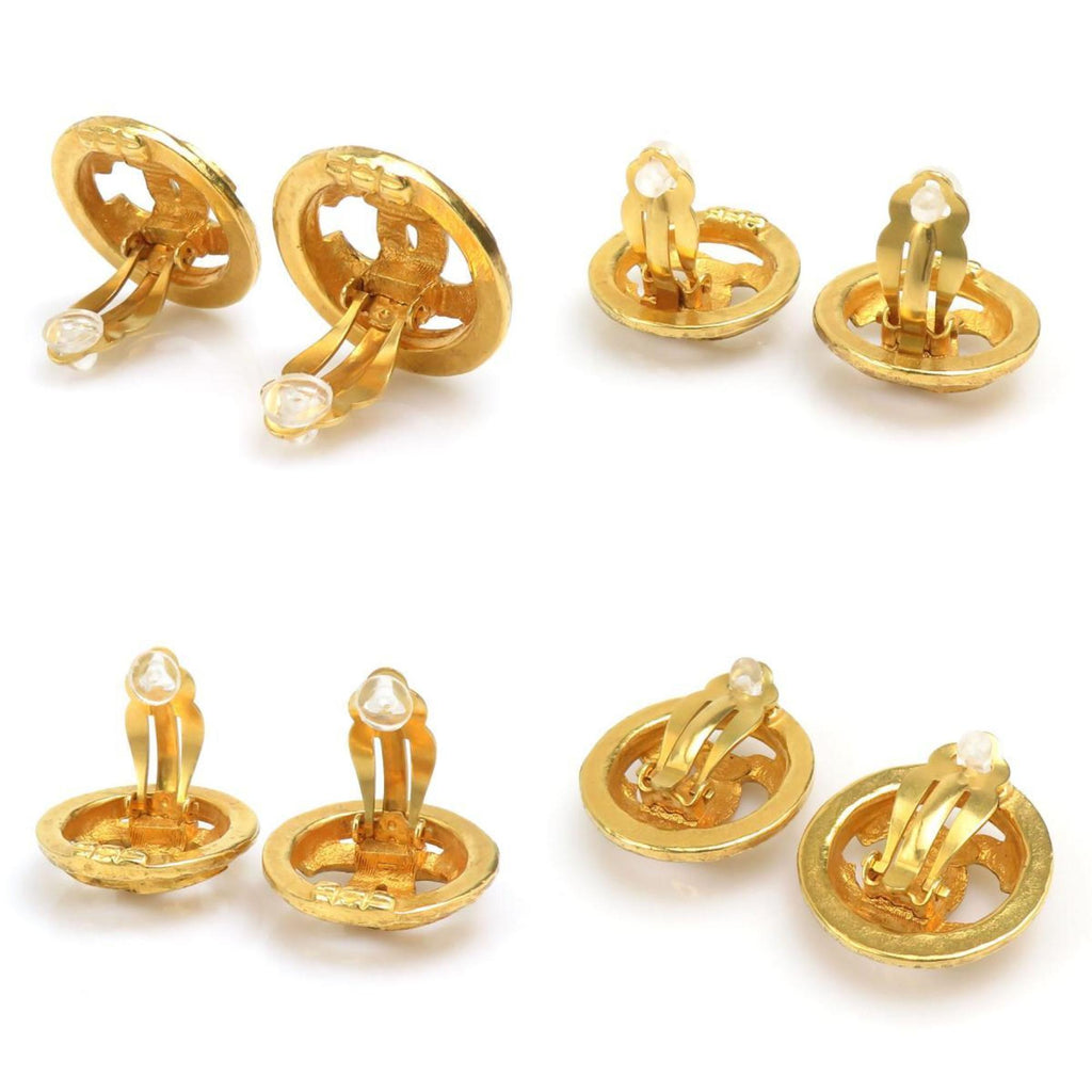 CC Logo Clip-On Earrings Gold-Tone Metal Gold-Tone Metal