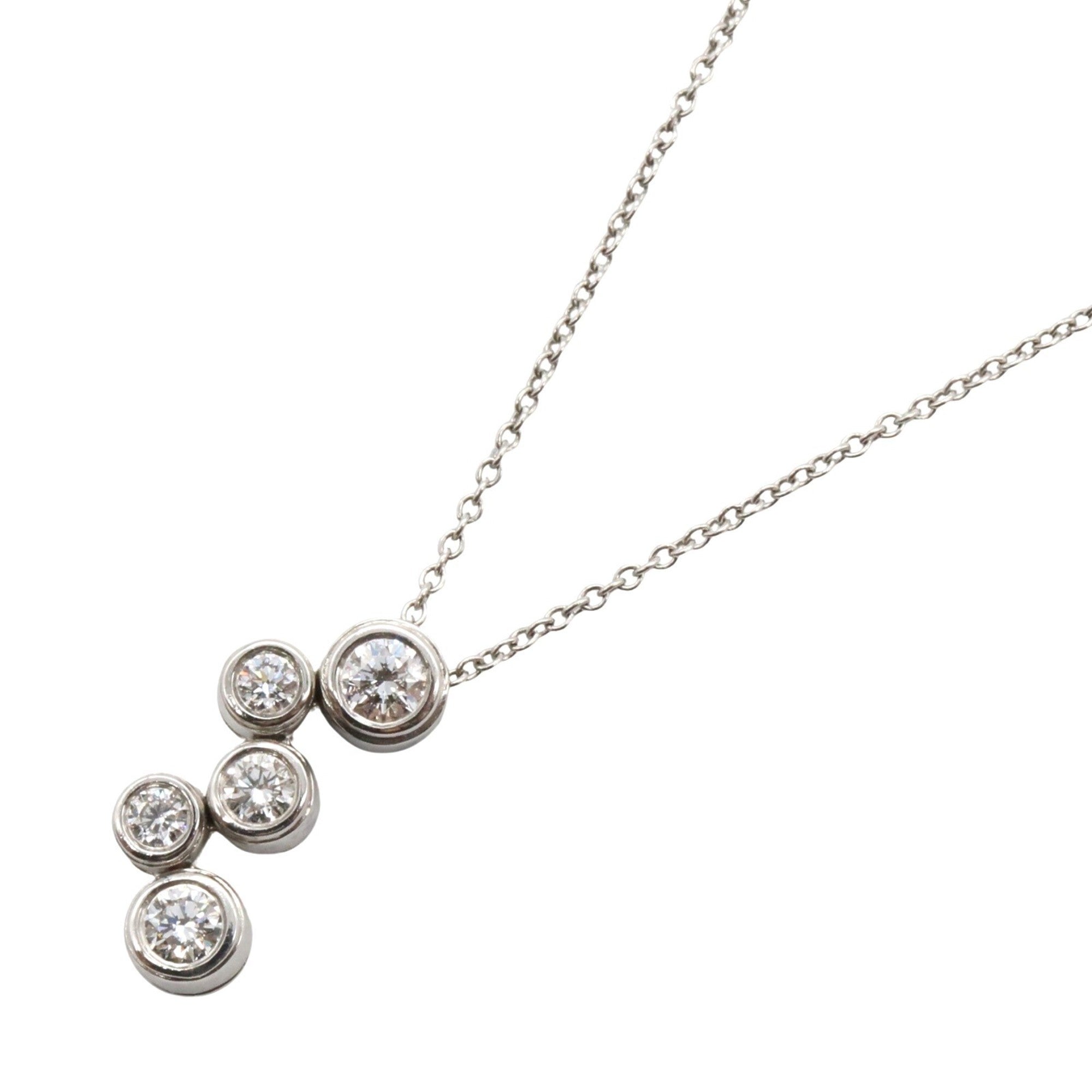 Bubble Pendant Necklace Platinum with Diamond
