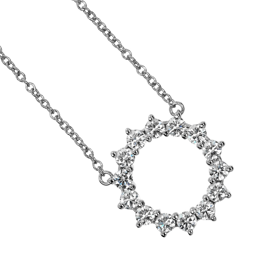Pendant Necklace Platinum with Diamond Small