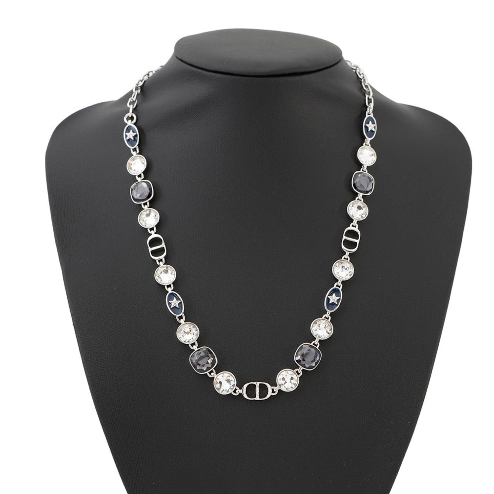 Pendant Necklace Metal Silver with Color Stone
