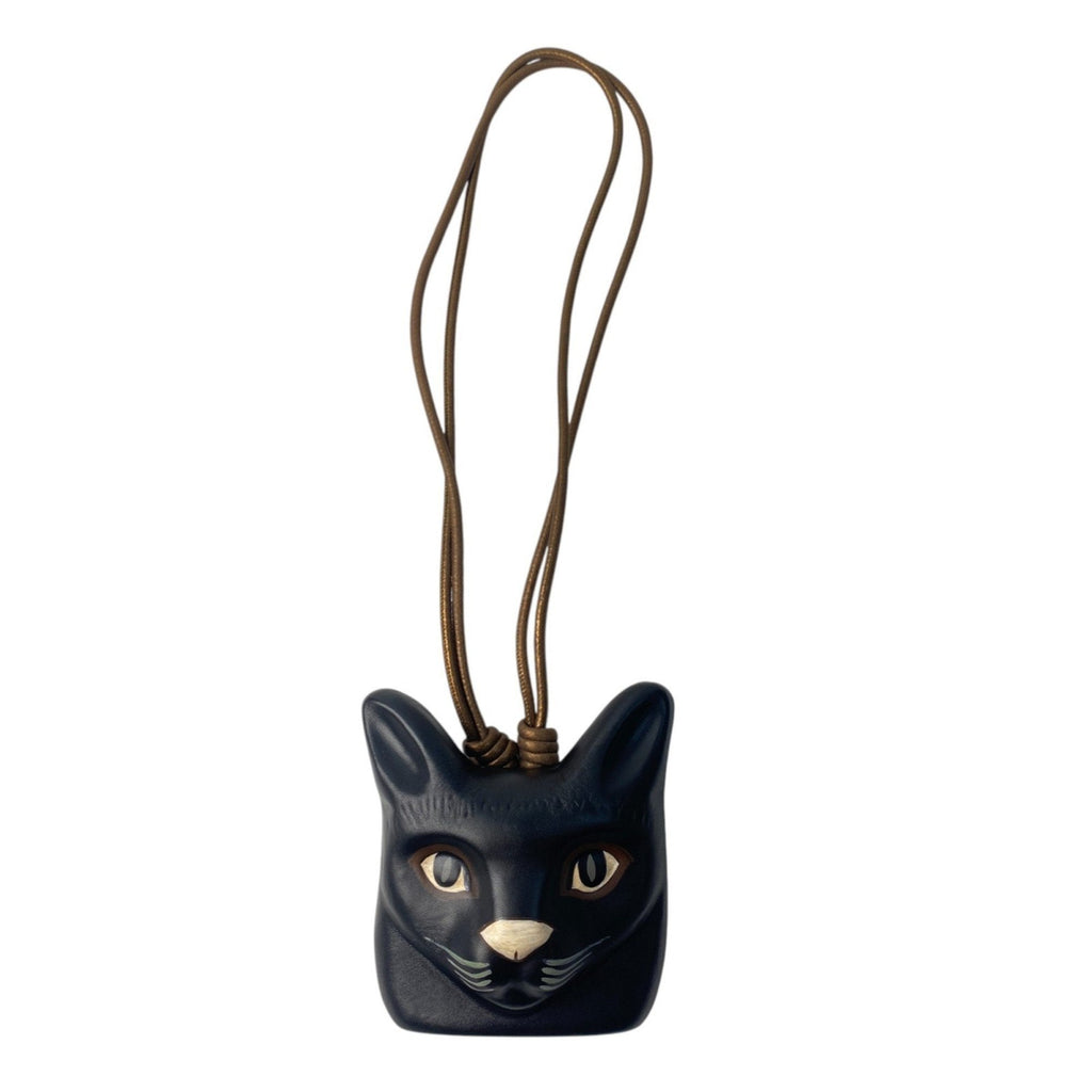 Cat Face Pendant Necklace Leather