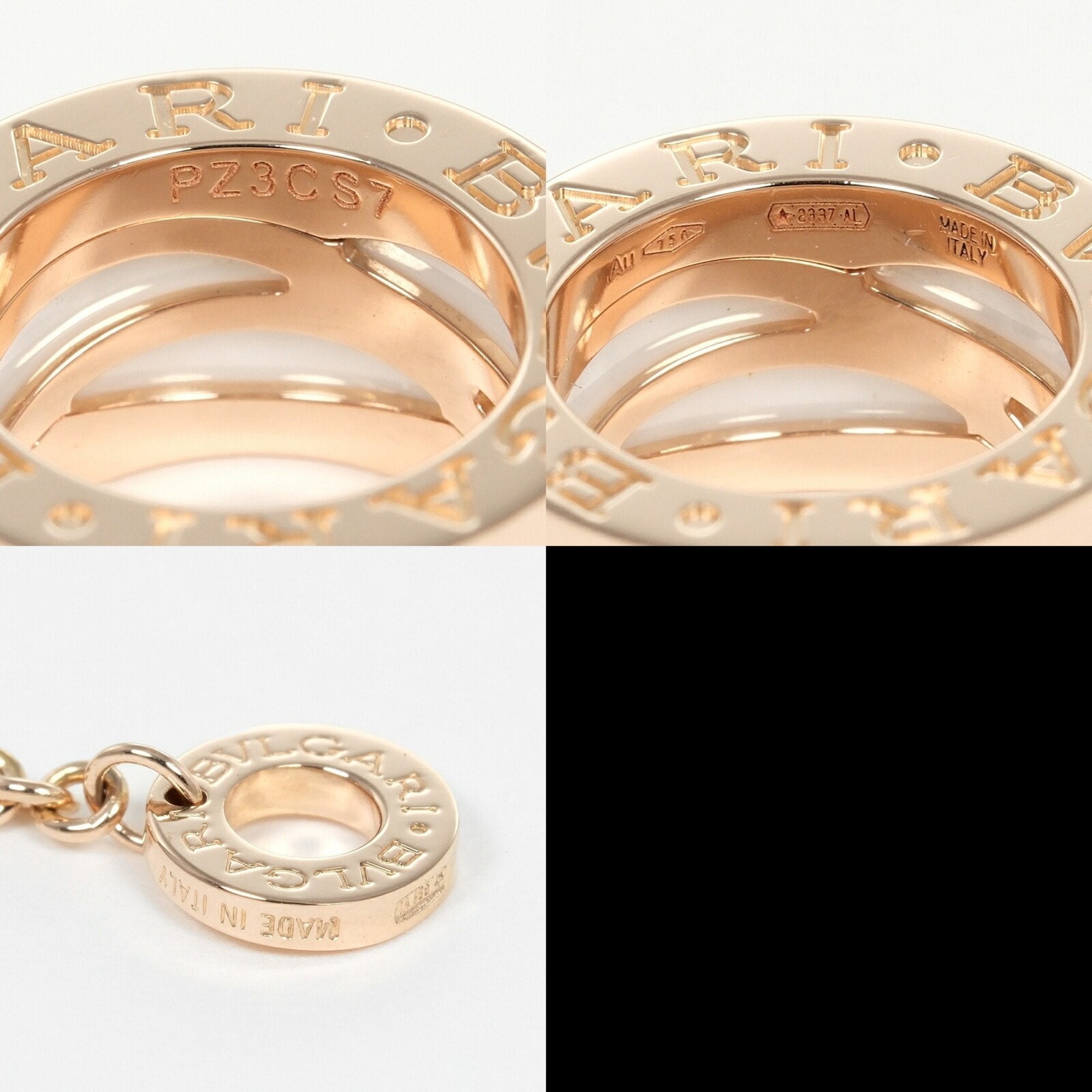 B.Zero1 Pendant Necklace Ceramic and 18K Rose Gold