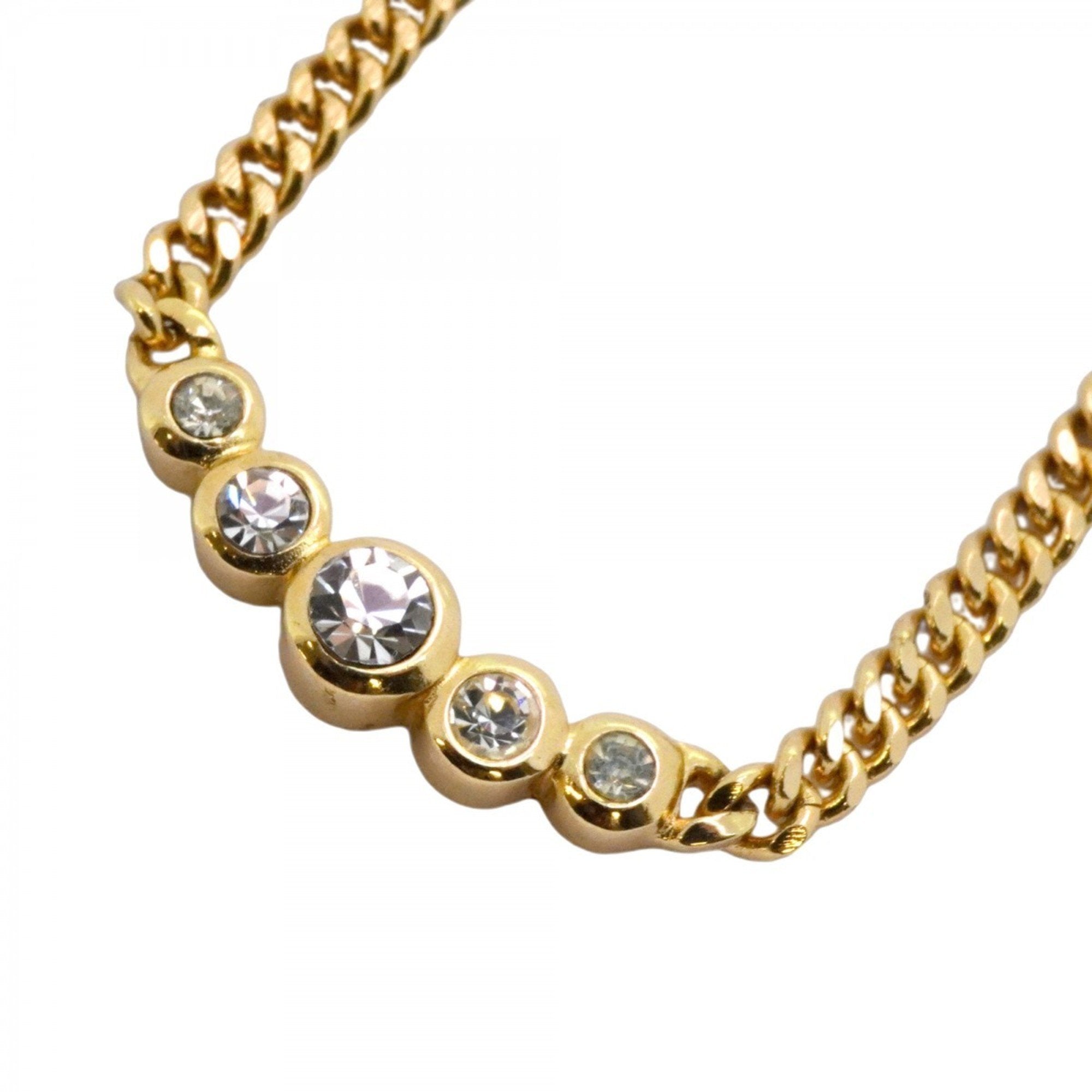 Pendant Necklace Gold with Rhinestone