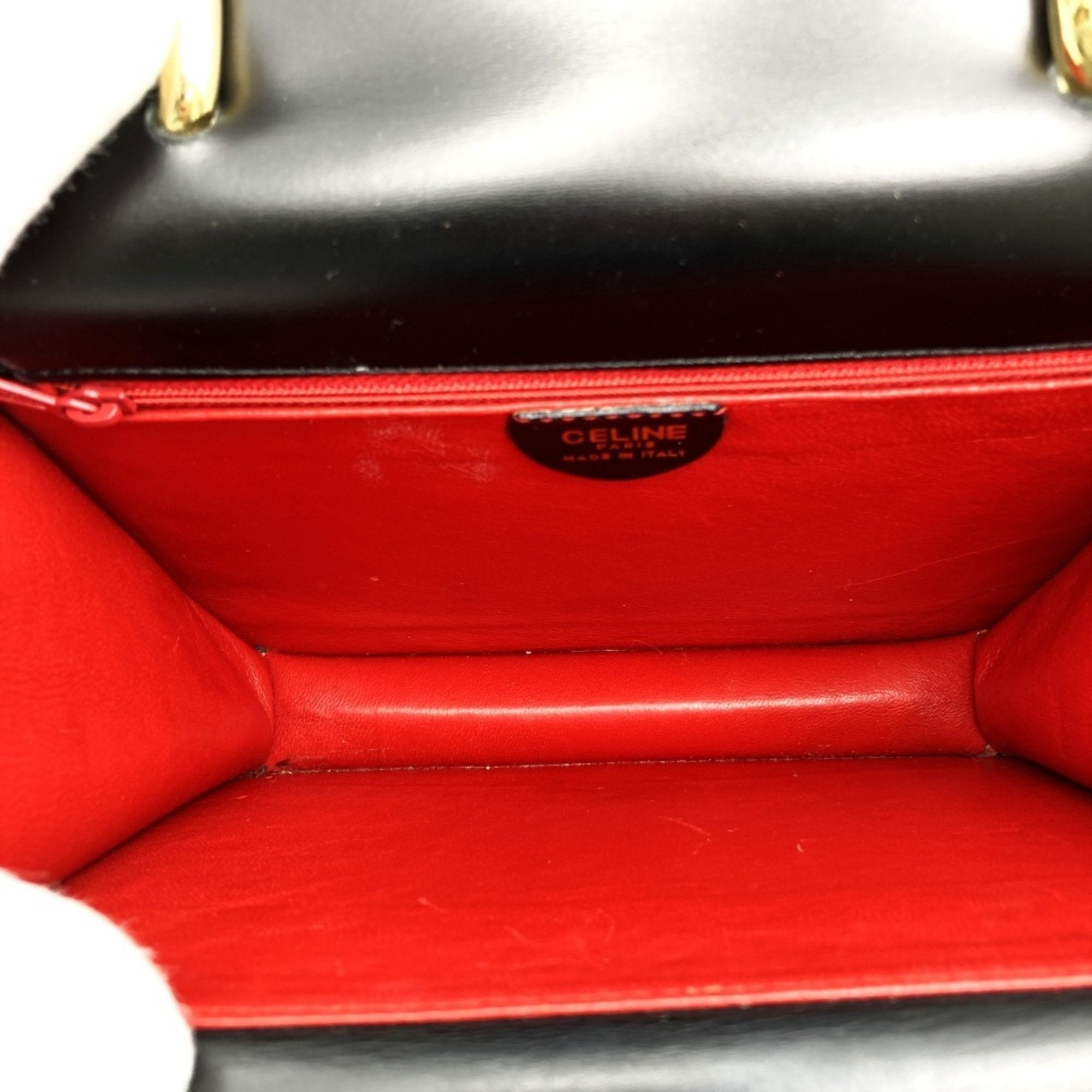Vintage Top Handle Bag Glazed Leather Small