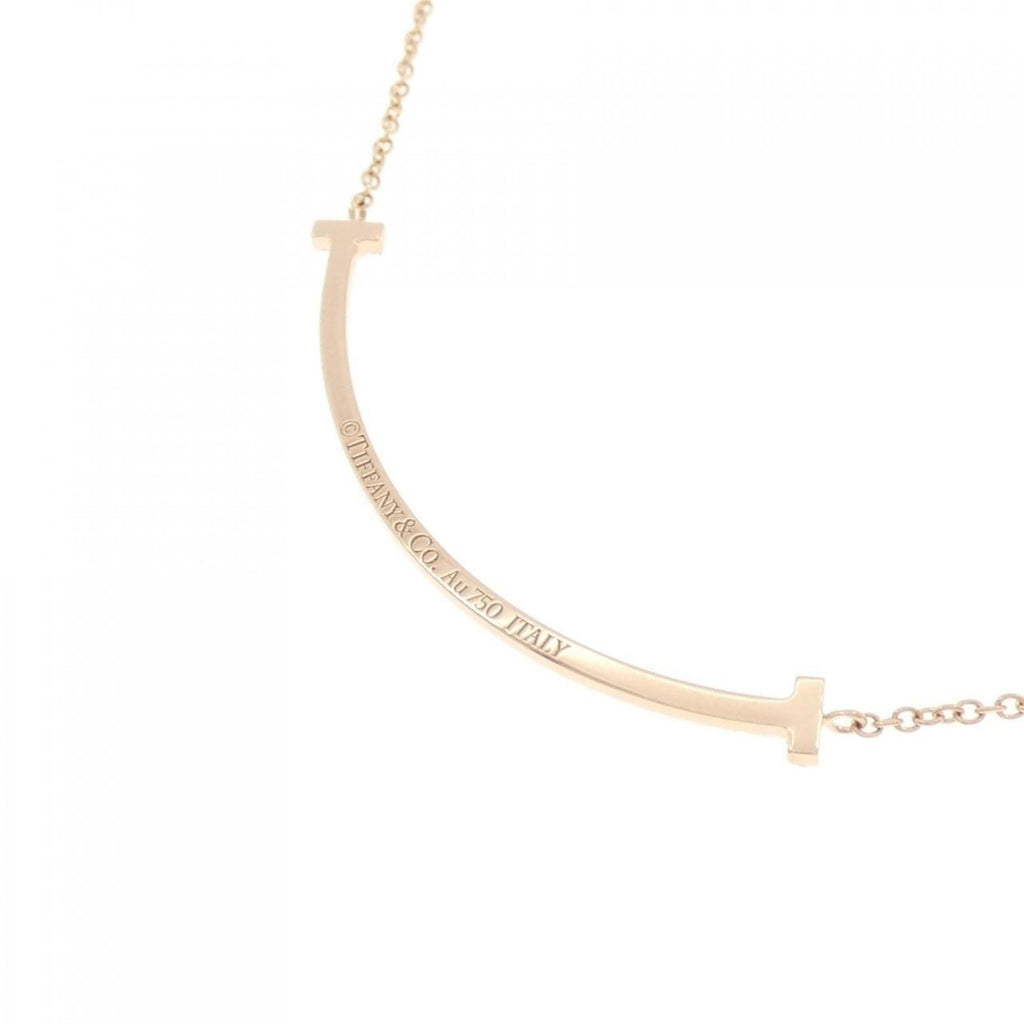T Smile Pendant Necklace 18K Rose Gold with Diamonds
