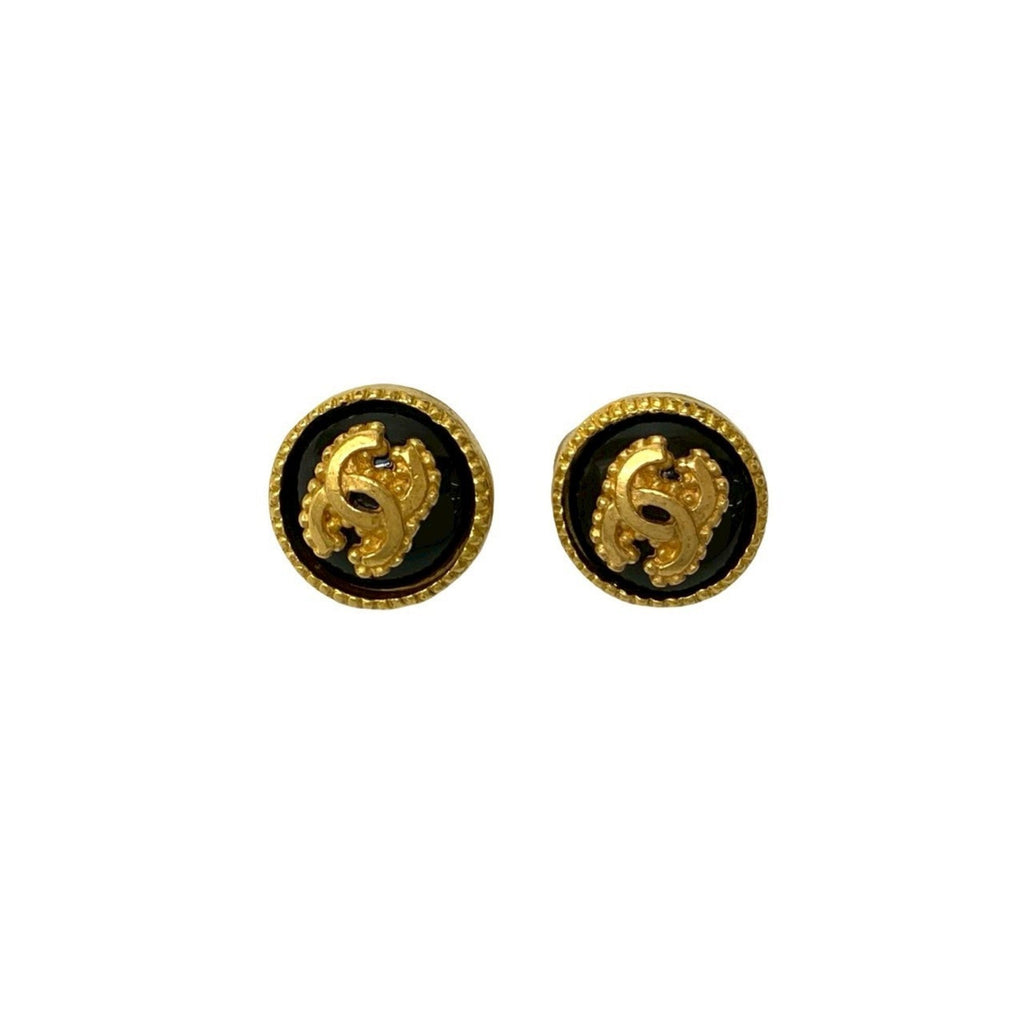 CC Logo Clip-On Earrings Metal Gold-Tone Metal