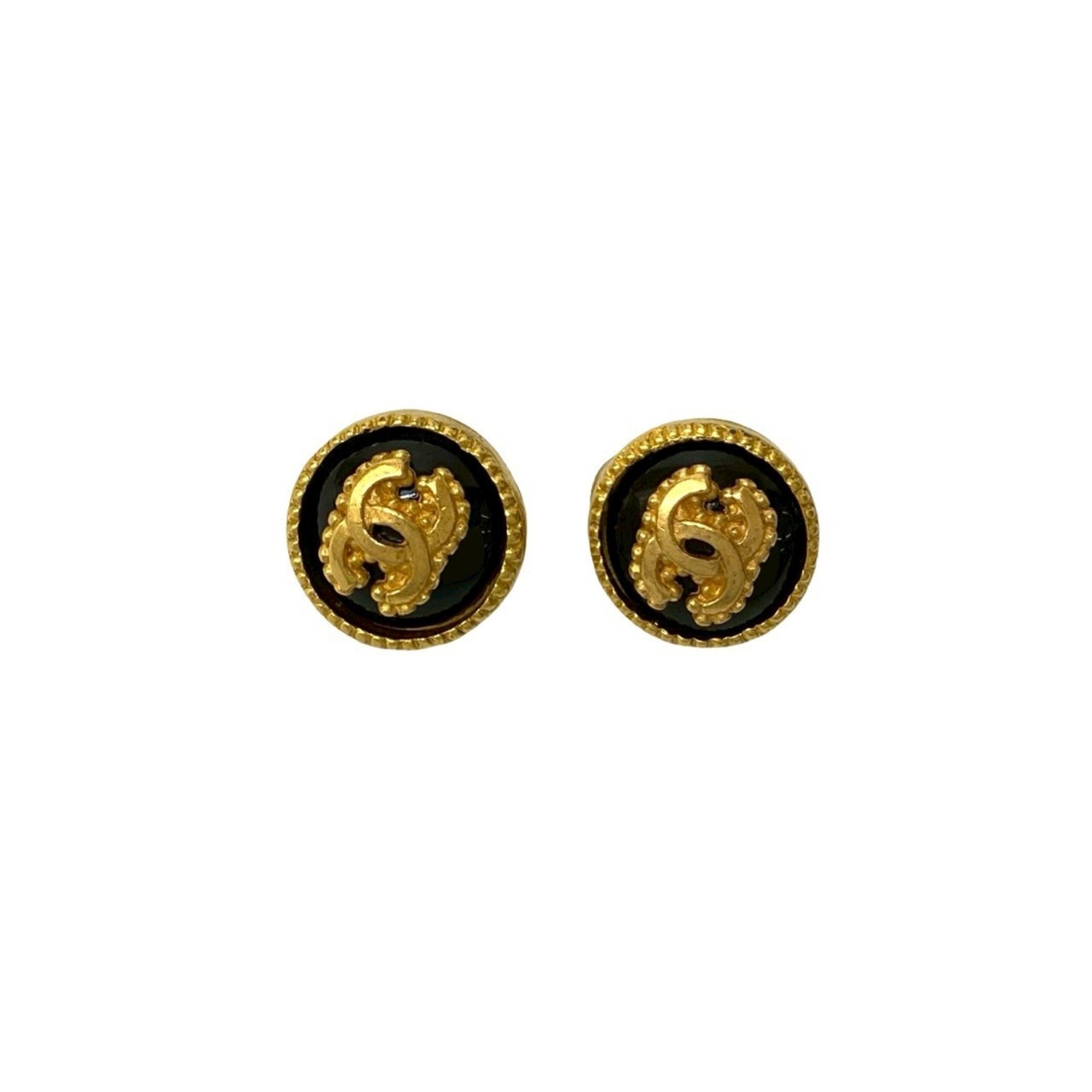 CC Logo Clip-On Earrings Metal Gold-Tone Metal