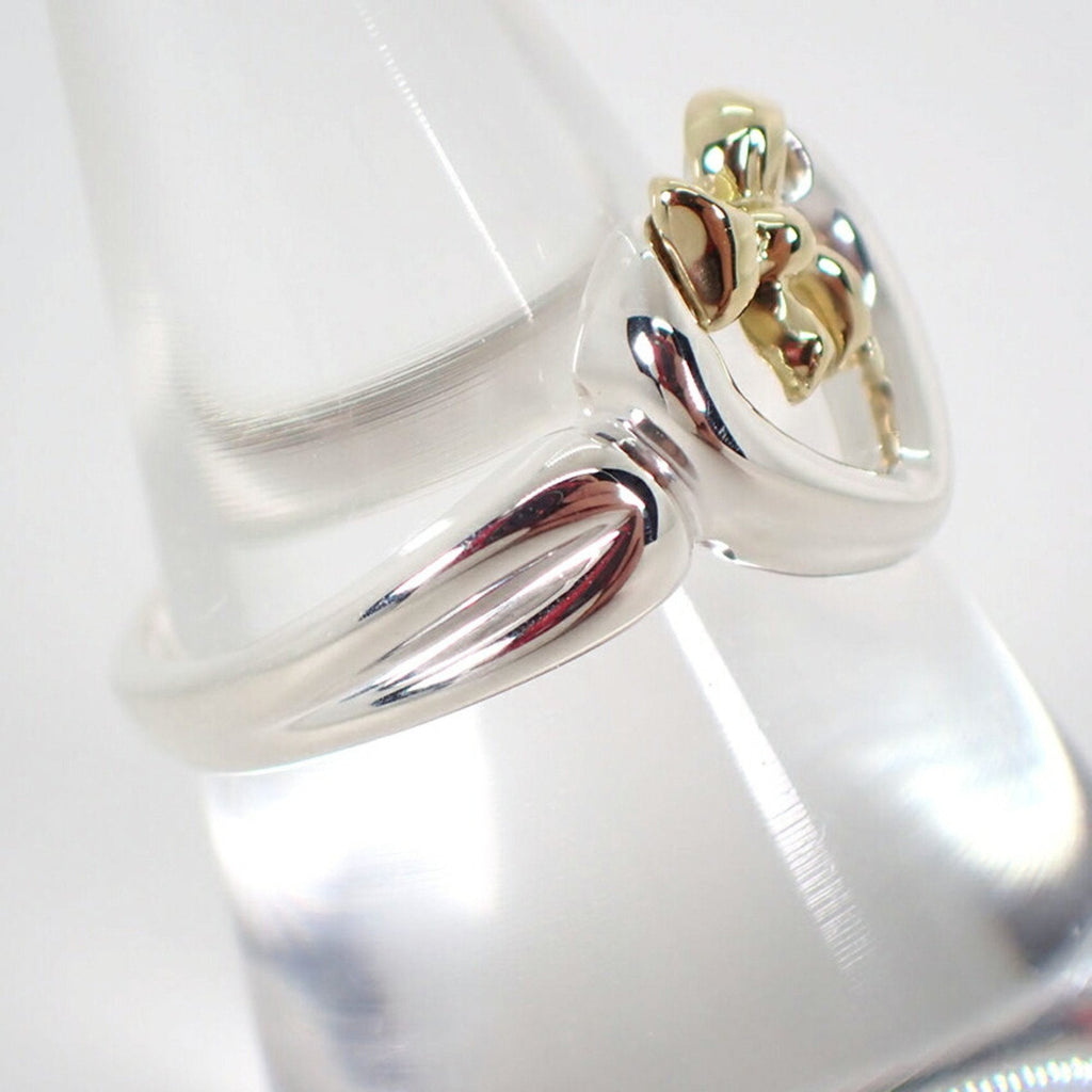 Ribbon Heart Ring Sterling Silver and 18K Yellow Gold
