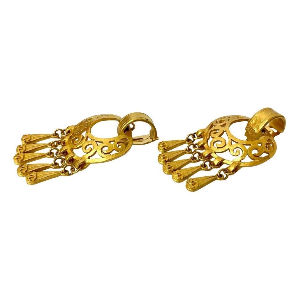 CC Logo Clip-On Earrings Metal Gold-Tone Metal