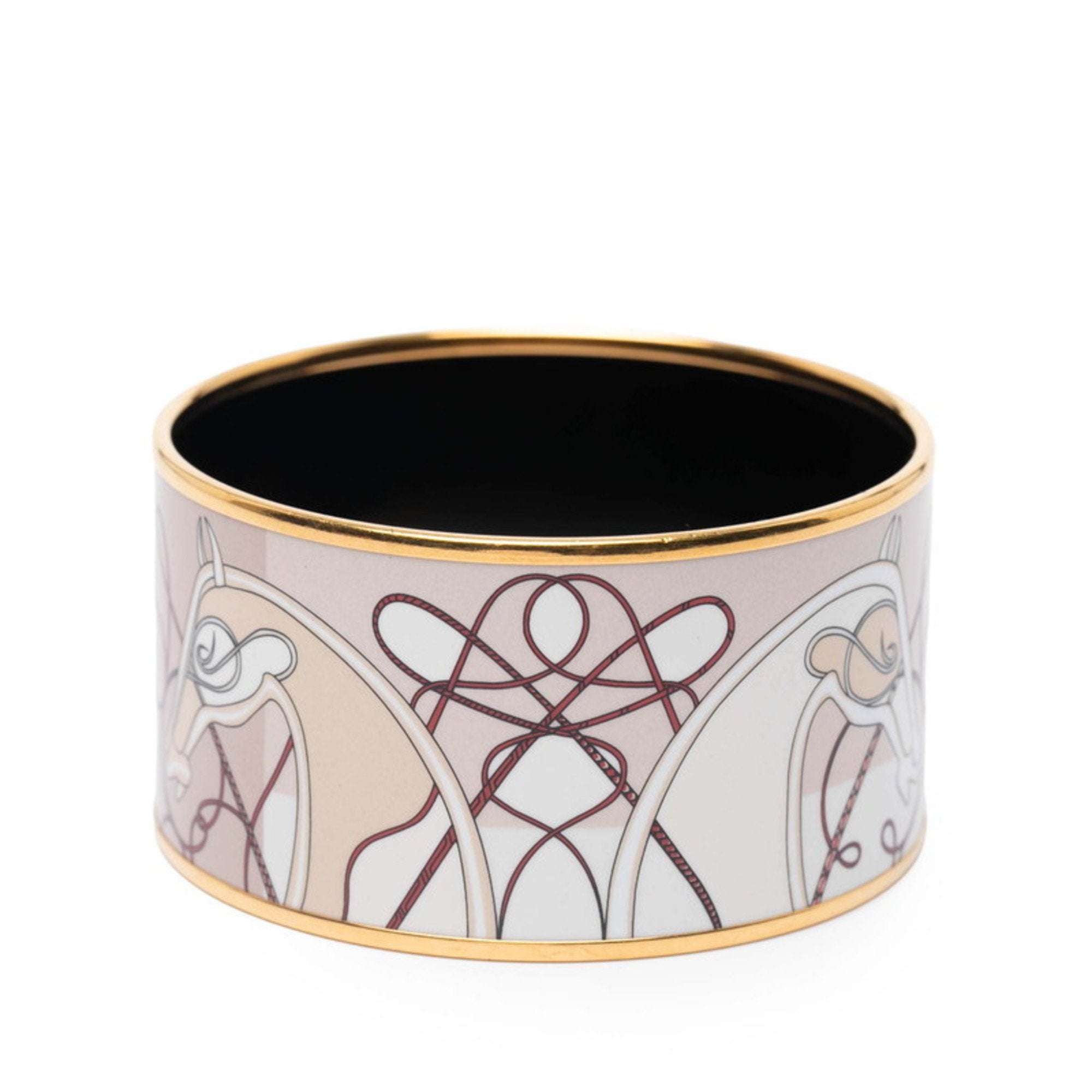 Coup de Fouet Horsewhip Motif Bangle Beige Gold Multicolor Bracelet