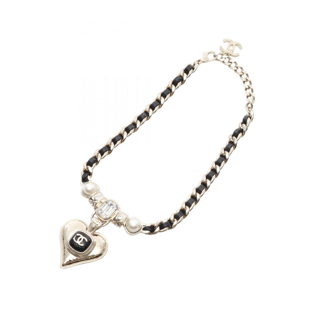 CC Logo Heart Pendant Necklace Metal