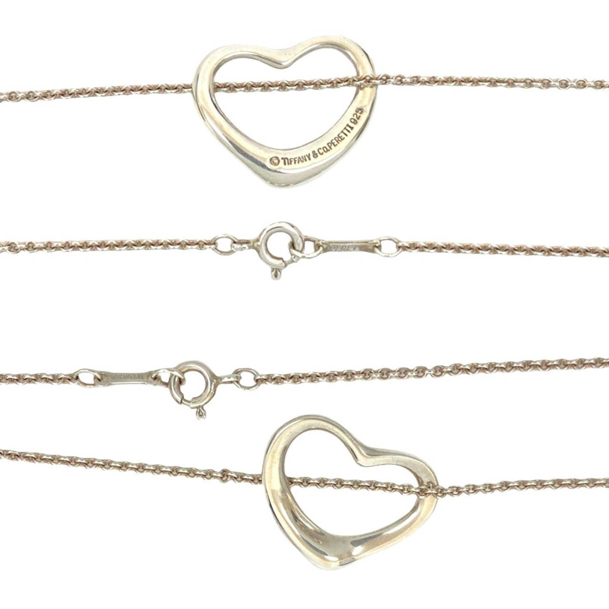 Open Heart Pendant Necklace Sterling Silver 14mm