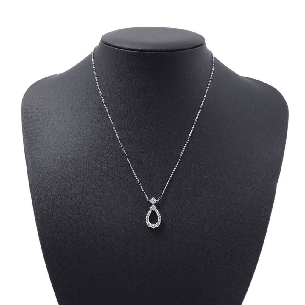 Pendant Necklace Platinum with 15 Extra Large Diamonds