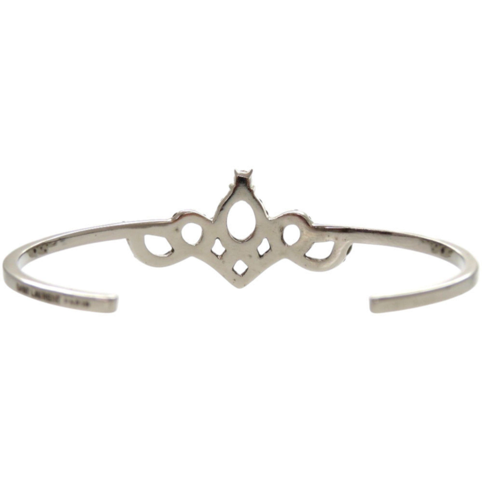 Cuff Bracelet Metal Silver with Crystal