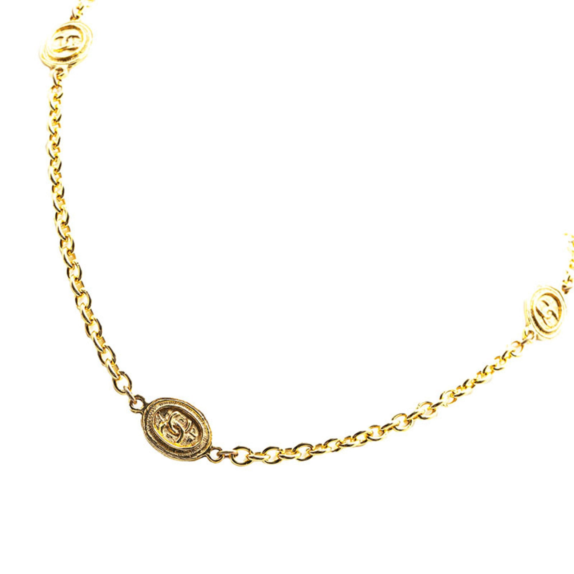CC Logo Chain Pendant Necklace Metal