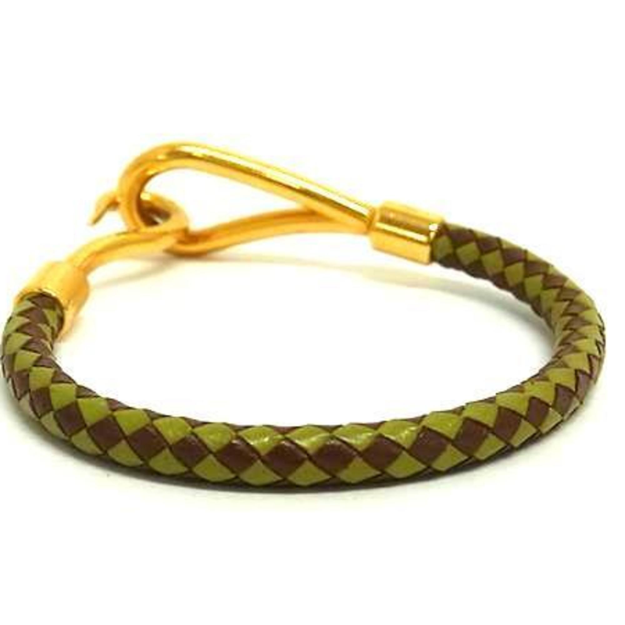 Jumbo Bracelet Brown and Green Leather