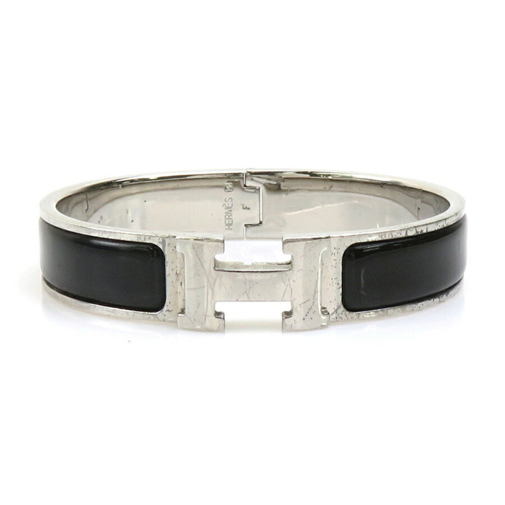 Click Clack Bracelet Enamel and Metal Black and Silver