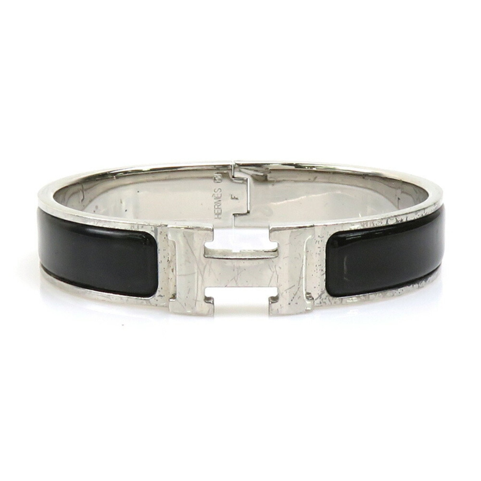 Click Clack Bracelet Enamel and Metal Black and Silver