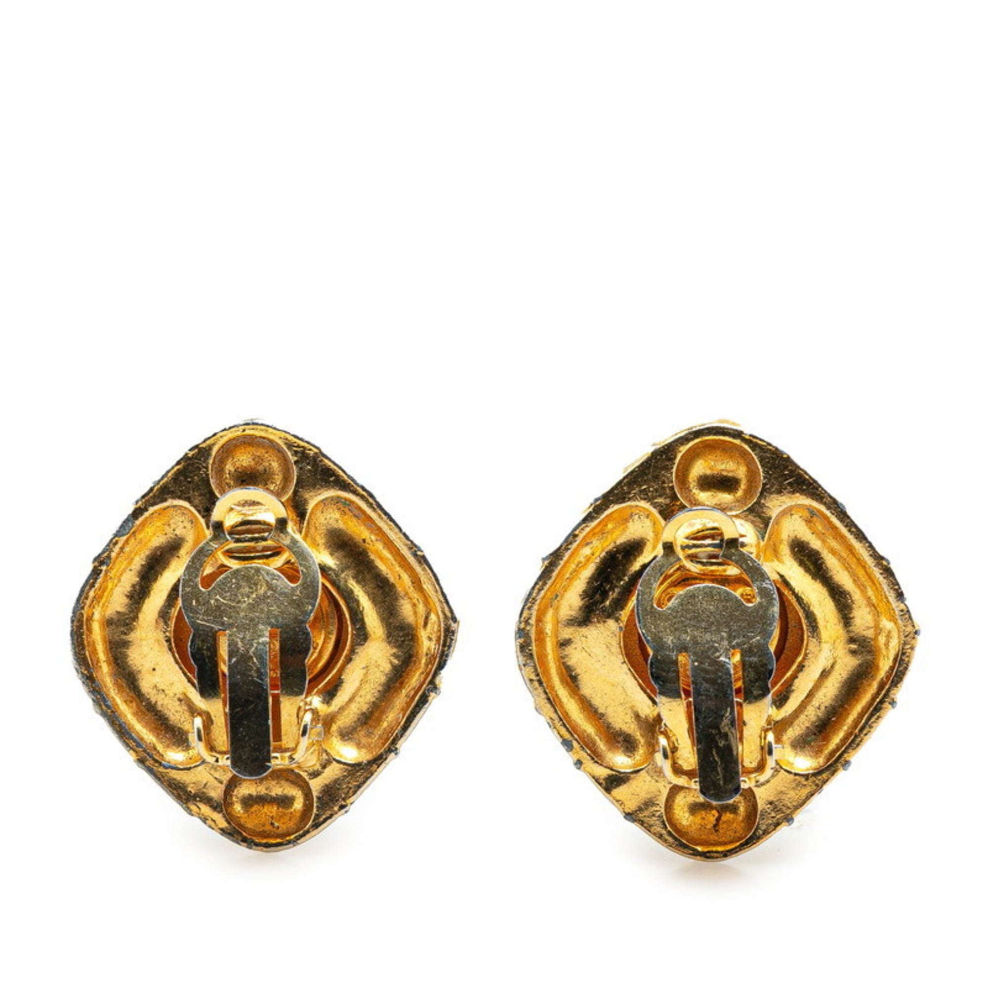 Vintage Earrings Gold-Tone Metal